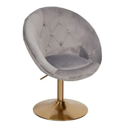 Loungesessel Nobile | samt | drehbar | grau