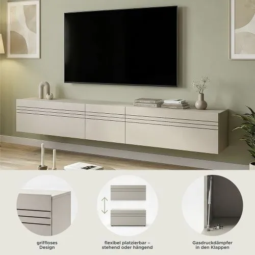 Lowboard TV-Board Beach 1 | 3-teilig | Kaschmir
