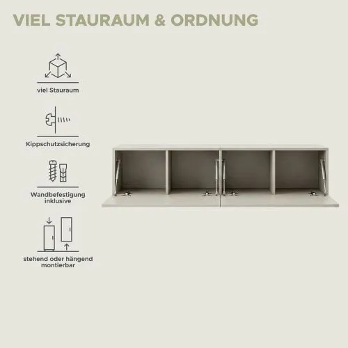Lowboard TV-Board Beach 2 | 2-teilig | Kaschmir