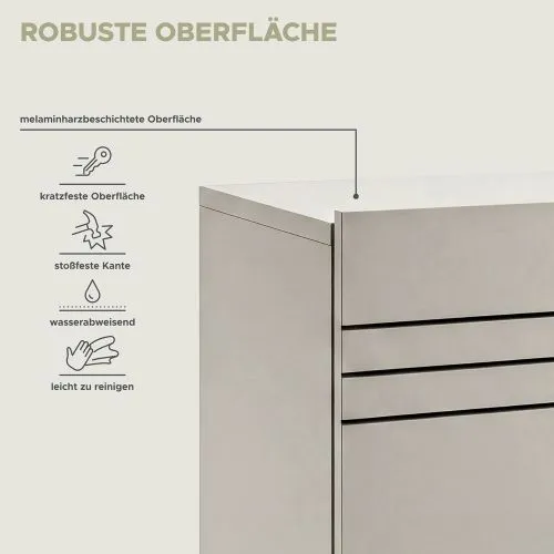 Lowboard TV-Board Beach 2 | 3-teilig | Kaschmir