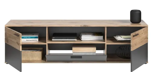 Lowboard TV-Board Mason | Nox Oak / Basalt Grau