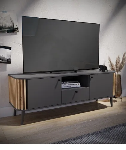 Lowboard TV-Board Pure | grau / Artisan Eiche