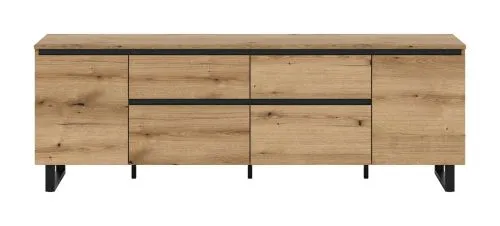 Lowboard TV-Board Tomasa | Evoke Oak / schwarz
