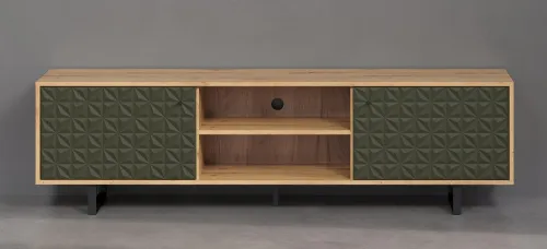 Lowboard TV-Schrank Sentra | Artisan Eiche / Dark Green