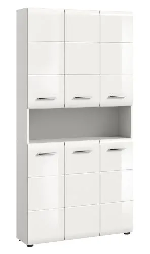Mehrzweckschrank Ice | weiß / weiß Hochglanz