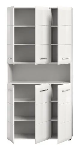 Mehrzweckschrank Ice | weiß / weiß Hochglanz