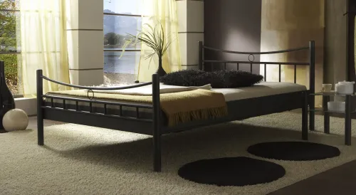Metallbett Iris 2 | schwarz | 160x210 | mit Fußteil