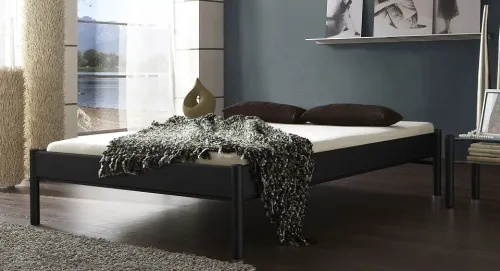 Metallbett Iris 3 | schwarz Struktur | 90x220