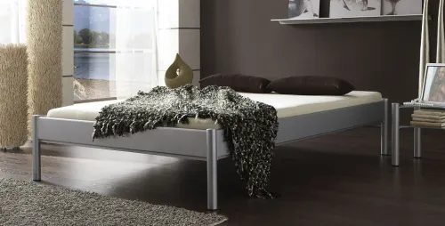 Metallbett Iris 3 | silber Struktur | 180x210