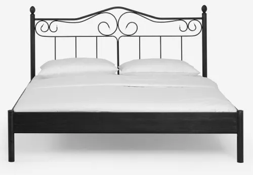 Metallbett Iris | schwarz / silber gewischt | 140x200 | ohne Fußteil