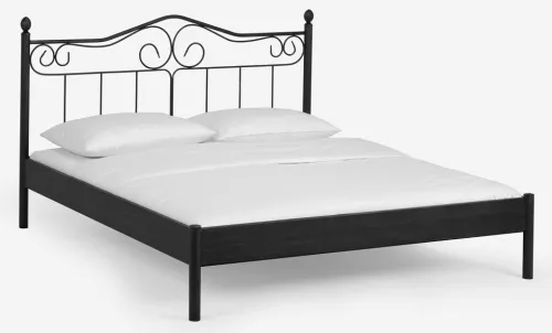 Metallbett Iris | schwarz / silber gewischt | 160x220 | ohne Fußteil