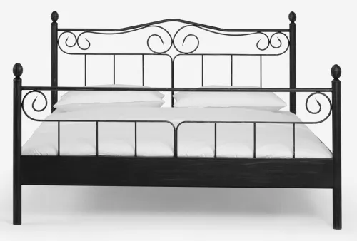 Metallbett Iris | schwarz / silber gewischt | 180x210 | mit Fußteil