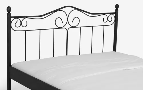 Metallbett Iris | schwarz / silber gewischt | 180x210 | ohne Fußteil