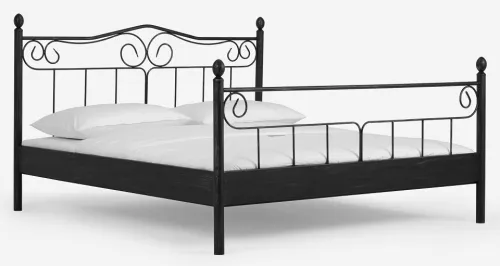 Metallbett Iris | schwarz / silber gewischt | 200x210 | mit Fußteil