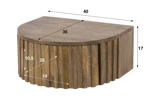 Nachttisch Ella | mit Schubkasten | Mangoholz | sandfarbe
