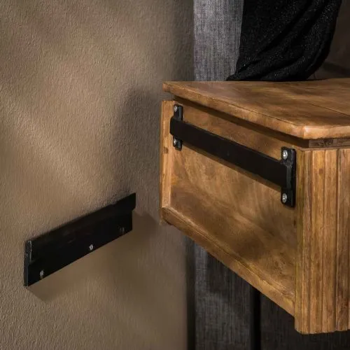 Nachttisch Keke | mit Schubkasten | Mangoholz | sandfarben