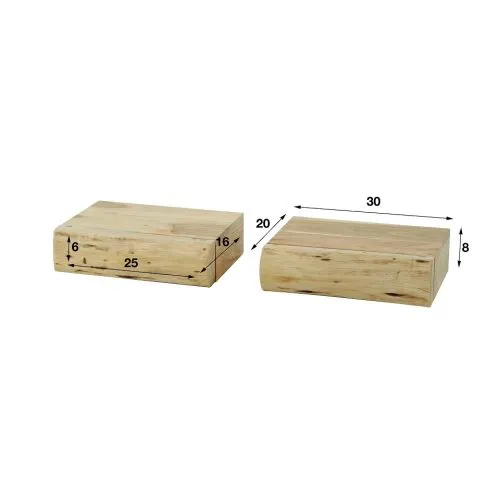 Nachttisch Nivia 2er Set | mit Schubkasten | Akazie massiv | 30/40x20 | verschiedene Größen