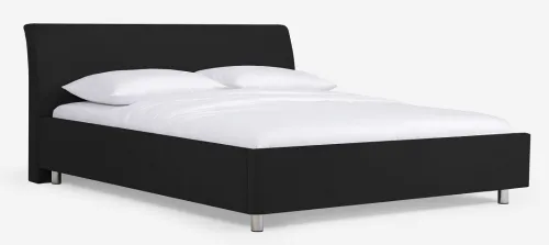 Polsterbett Aster | mit Kopfteil | tiefschwarz | 180x220