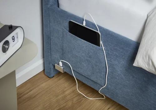 Polsterbett Cool inkl. Bettkasten | ocean | 120 x 200 cm | mit Rückenteil | mit Matratze