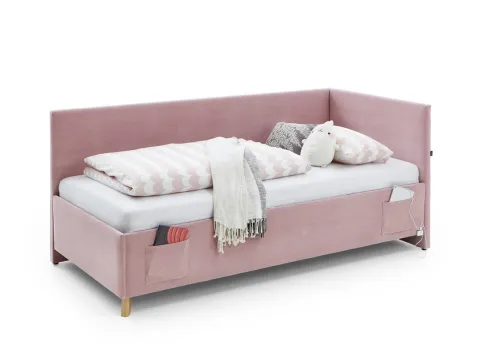 Polsterbett Cool | rose | 120 x 200 cm | mit Rückenteil & mit Matratze