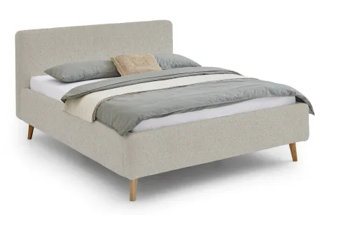 Polsterbett Mattis | beige Flausch | 180 x 200 cm | mit Lattenrost & Bettkasten