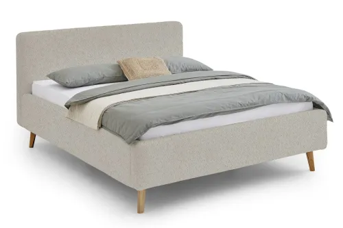 Polsterbett Mattis | beige Flausch | 180 x 200 cm | ohne Lattenrost & Bettkasten