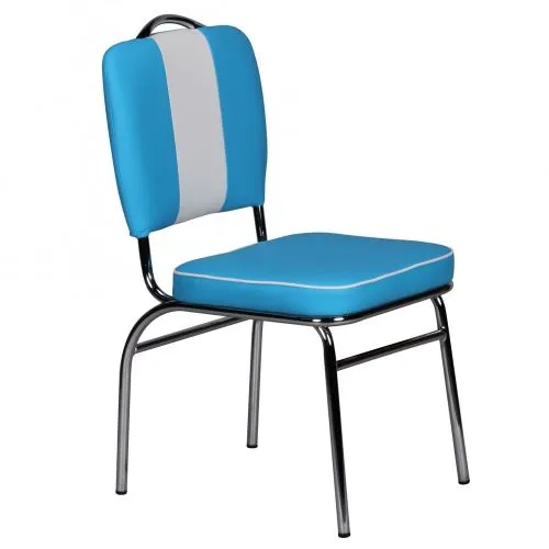 Polsterstuhl Deni | Retro Vintage | blau / weiß