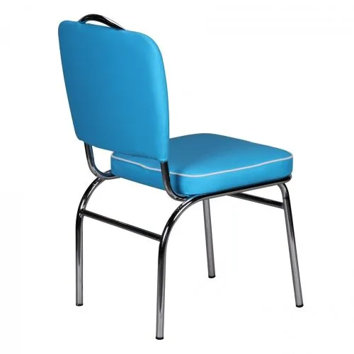 Polsterstuhl Deni | Retro Vintage | blau / weiß