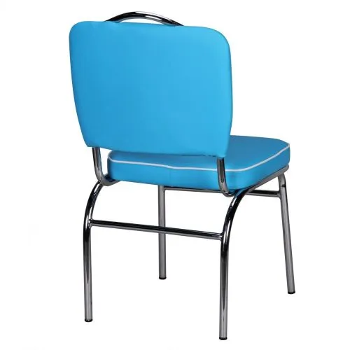 Polsterstuhl Deni | Retro Vintage | blau / weiß