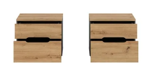 Schlafzimmer-Set Canu | mit Kleiderschrank | Artisan / Basalt grau | 4-teilig