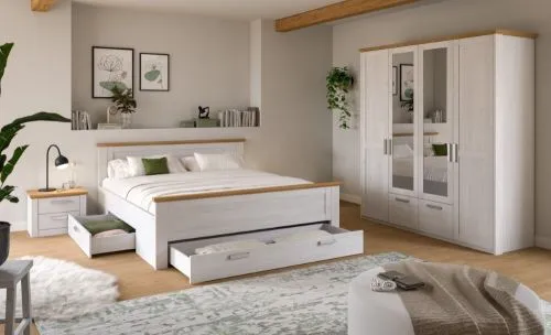 Schlafzimmer-Set Verona 2 | 3-teilig | mit Bettkastenauszügen | Artisan / Sibiu Lärche
