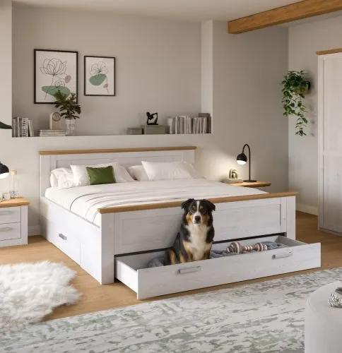 Schlafzimmer-Set Verona 2 | 4-teilig | mit Bettkastenauszügen | Artisan / Sibiu Lärche
