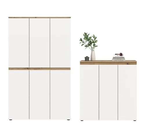 Schrankkombination Scarpa 2 | 2-teilig | weiß / Evoke Eiche