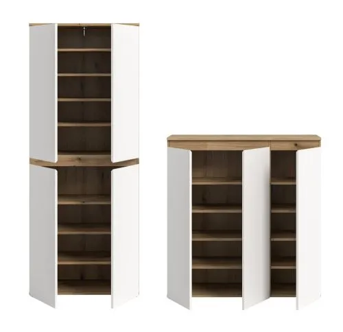 Schrankkombination Scarpa | 2-teilig | weiß / Evoke Eiche