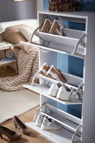 Schuhbank Schuhschrank Addison | mit Klappe | weiß