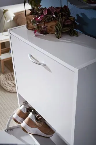 Schuhbank Schuhschrank Addison | mit Klappe | weiß