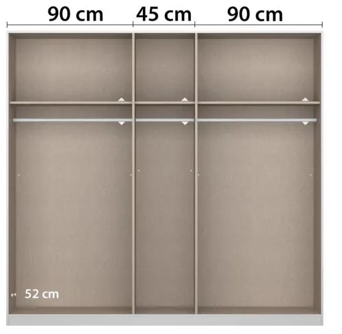 Schwebetürenschrank Artemis | mit Glastüren | alpinweiß / basalt grau | 226 x 210 x 62 cm