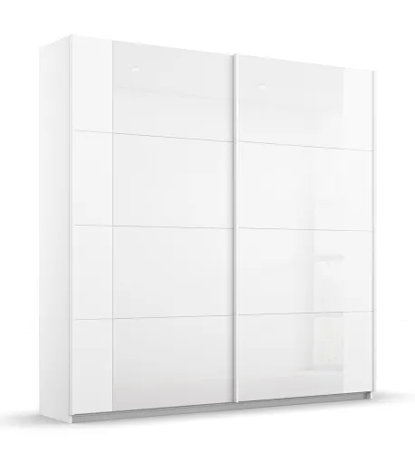 Schwebetürenschrank Artemis | mit Glastüren | alpinweiß / weiß | 181 x 210 x 62 cm