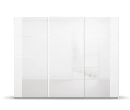Schwebetürenschrank Artemis | mit Glastüren | alpinweiß / weiß | 271 x 210 x 62 cm