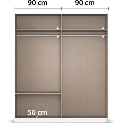 Schwebetürenschrank Elara mit Glas | grau metallic / basalt grau | verschiedene Größe