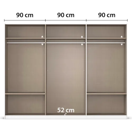 Schwebetürenschrank Elara mit Spiegel in grau | grau metallic | verschiedene Größe