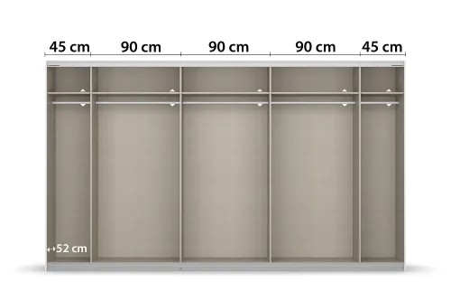 Schwebetürenschrank Kulmbach | 3-türig | mit Spiegel & Zubehör | grau metallic | 360x210