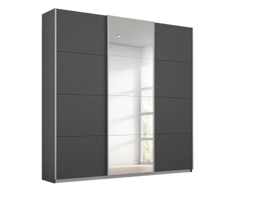 Schwebetürenschrank Kulmbach | 3-türig | mit Spiegel & Zubehör | grau metallic | verschiedene Größen