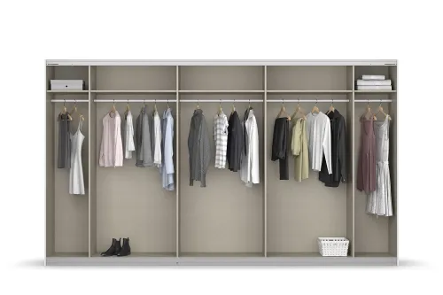 Schwebetürenschrank Kulmbach | 3-türig | mit Spiegel & Zubehör | grau metallic | verschiedene Größen
