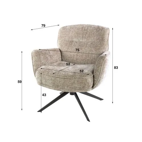 Sessel Duba | drehbar | Sandfarbe