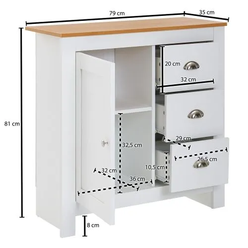 Sideboard Kommode Liam | weiß / braun