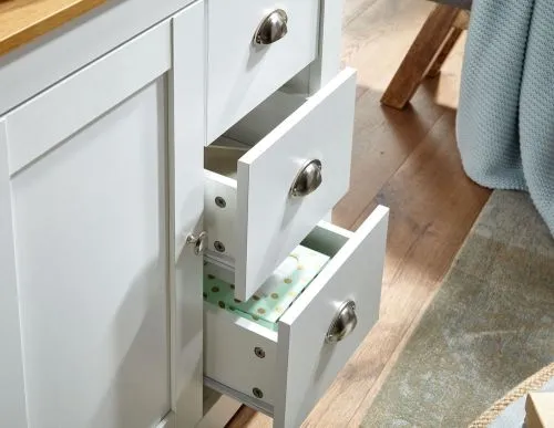 Sideboard Kommode Liam | weiß / braun