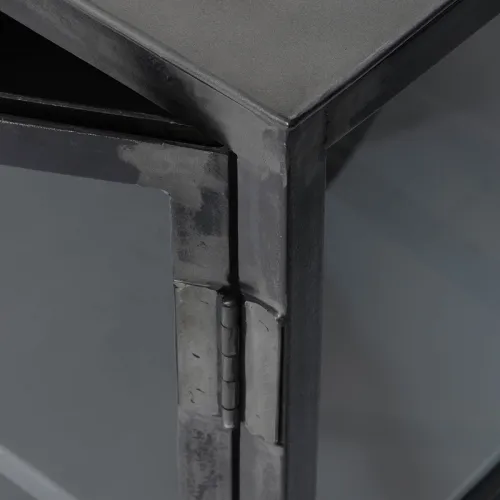 Sideboard Edfu | Glas & Metall | Vintage anthrazit