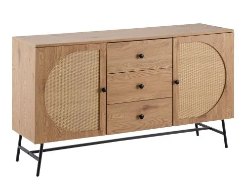 Sideboard French | Geflecht | braun / schwarz
