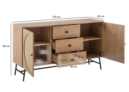 Sideboard French | Geflecht | braun / schwarz